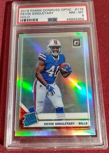 2019 Optic Holo Devin Singletary Rated Rookie - PSA 8