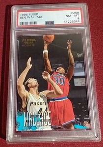 1996 Fleer Ben Wallace Rookie Card - PSA  8