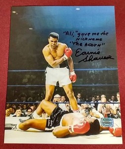 Earnie Shavers Signed 8x10 Photo With Ali - Awesome Pic