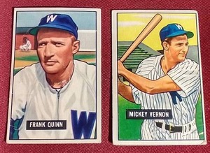 (2) 1951 Bowman Washington Senators Cards