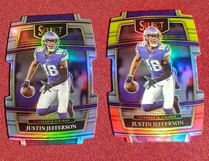 (2) 2021 Die-Cut Prizm Justin Jefferson Cards