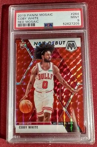 2019 Panini Red Mosaic Coby White Rookie Card - PSA 9