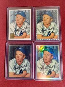 1996 Mickey Mantle 1952 Bowman Reprint Set - ALL 4 Variants