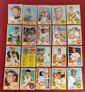 (20) 1968 Topps Baseball Cards