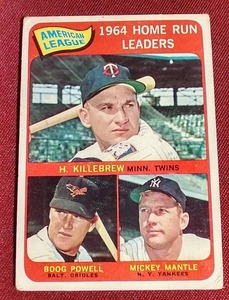 1965 Topps Home Run Leaders - Mantle & Killebrew