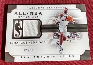 National Treasures LaMarcus Aldridge Game-Worn Jersey Card - #d99