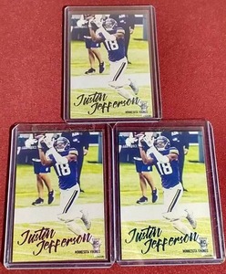 (3) 2020 Luminance Justin Jefferson Rookie Cards - Silver, Green & Pink