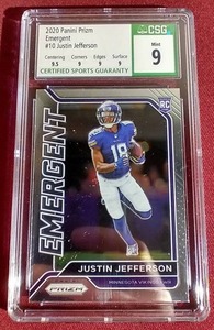 2020 Prizm Emergent Justin Jefferson Rookie Card - CSG 9
