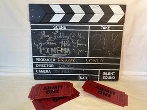 lot 25 image: SceneTake clap board  theater ticket decorative props