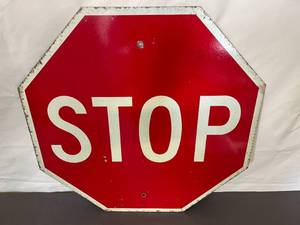 lot 36 image: antique STOP sign