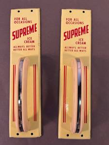 lot 68 image: two vintage Supreme Ice Cream metal handles
