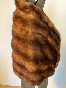lot 93 image: gorgeous brown mink vintage stole in excellent condition