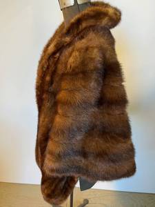 lot 94 image: beautiful brown mink fur vintage stole - ready to wear