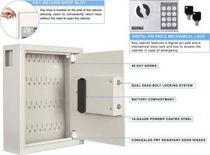 lot 8 image: DuraBox 40 Keys Steel Safe Cabinet with Digital Lock