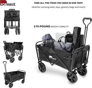 lot 29 image: ForHauz Folding Collapsible Heavy Duty Wagon Cart with All-Terrain Wheels