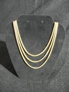 Lot of 3 Chained Necklaces - Gold Colored