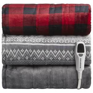 Open Box Biddeford Velour with Sherpa Electric Heated Throw