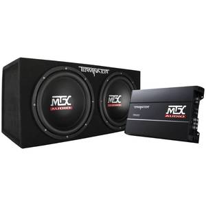 Brand New Open Box MTX Terminator 1200-Watt Dual Subwoofer and Amplifier Package