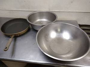 Bowl, Strainer & Frying Pan