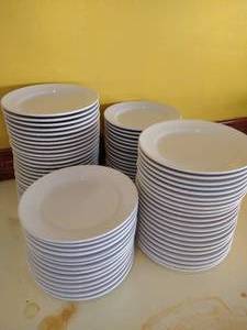 Huge Lot of (80) White Plates