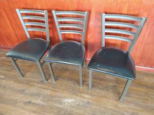 (3) Heavy Duty Chairs  Tote of Cushions