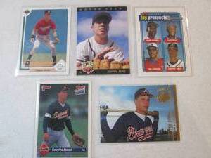 5 Chipper Jones Rookie Cards...