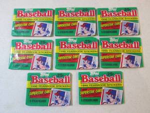 8 1990 Topps Yearbook Stickers Pack...