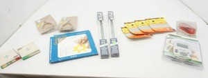lot 28 image: Taylor Food Timer, Hoya B&W Film, 3M Disc Sandpaper, Metal Framing Kit, Braces Kit, Perfect Corner