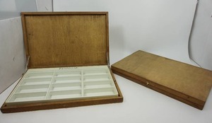 lot 65 image: Eye Glass-Size Storage Hinged Wood Case Box with Multiple Sections