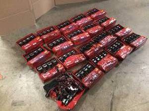 lot 22 image: Lot of  Husky 12 ft. x 1 in. Ratchet Tie-Down Straps with S-Hook (4-Pack) review pictures