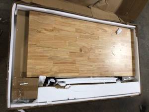 lot 35 image: Husky 52 in. Adjustable Height Work Table in White open box customer return review pictures