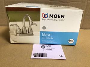 lot 10 image: MOEN Idora 4 in. Centerset 2-Handle Bathroom Faucet in Spot Resist Brushed Nickel