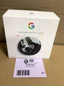 lot 17 image: Nest  Learning Thermostat - Smart Wi-Fi Thermostat - Black open box customer return