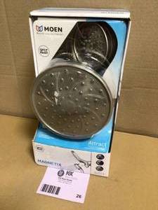 lot 26 image: MOEN Attract with Magnetix 6-Spray 3.75 in. Single Wall Mount Handheld Adjustable Shower Head in Chrome