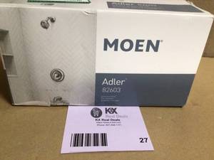lot 27 image: MOEN Adler Single-Handle 4-Spray Tub and Shower Faucet in Chrome (Valve Included) customer return see pictures
