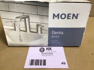 lot 49 image: MOEN Genta 8 in. Widespread 2-Handle Bathroom Faucet in Spot Resist Brushed Nickel customer return see pictures
