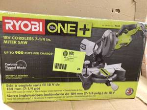 RYOBI ONE 18V Cordless 7-14 in. Compound Miter Saw customer returns see pictures