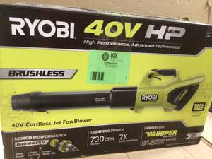 RYOBI 40V HP Brushless 190 MPH 730 CFM Cordless Jet Fan Leaf Blower TOOL ONLY, review all pictures