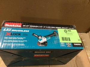 Makita  18V LXT Lithium-Ion Brushless Cordless 4-1 2 in. 5 in. X-LOCK Angle Grinder with AFT, Tool Only, Customer return, Review all pictures