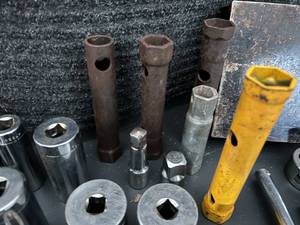 lot 9 image: Large Assorted Drive Socket Wrench Lot with 4 Socket Organizers