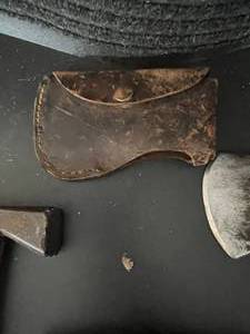 lot 14 image: 3 Vintage Hatchets, 1 with Cover