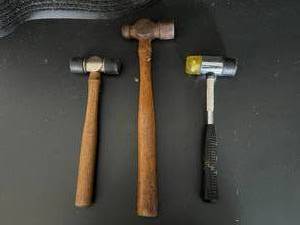 lot 15 image: Lot of 2 Mallets, 1 Ball-Peen Hammer