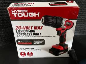 lot 22 image: HyperTough Cordless Drill and Ryobi Corded Drill