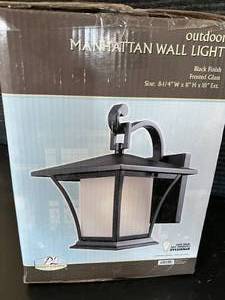 lot 42 image: 2 Manhattan Outdoor Wall Lights New