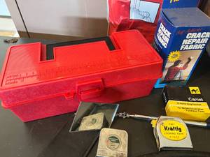 lot 84 image: Reflex-Sill, Caulk Backing, Tape Measures, Tool Boxes, Stanley Estimator & More