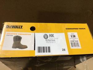 DEWALT  Mens Stanton Waterproof Wellington Work Boots - Steel Toe - Bison Brown Size 8.5(M)