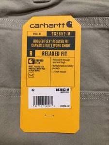 Mix Lot of carhartt rugged flex relaxed fit canvas utility work short BS3652-M