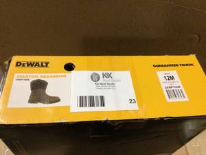 DEWALT  Mens Stanton Waterproof Wellington Work Boots - Steel Toe - Bison Brown Size 12 (M)