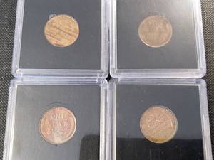 4 US WHEAT CENTS 1925 VF 1937-D UNC 1937-S UNC 1939-S UNC
