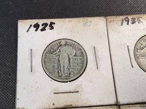 4 STANDING LIBERTY QUARTERS 2 X 1925 & 2 X 1927